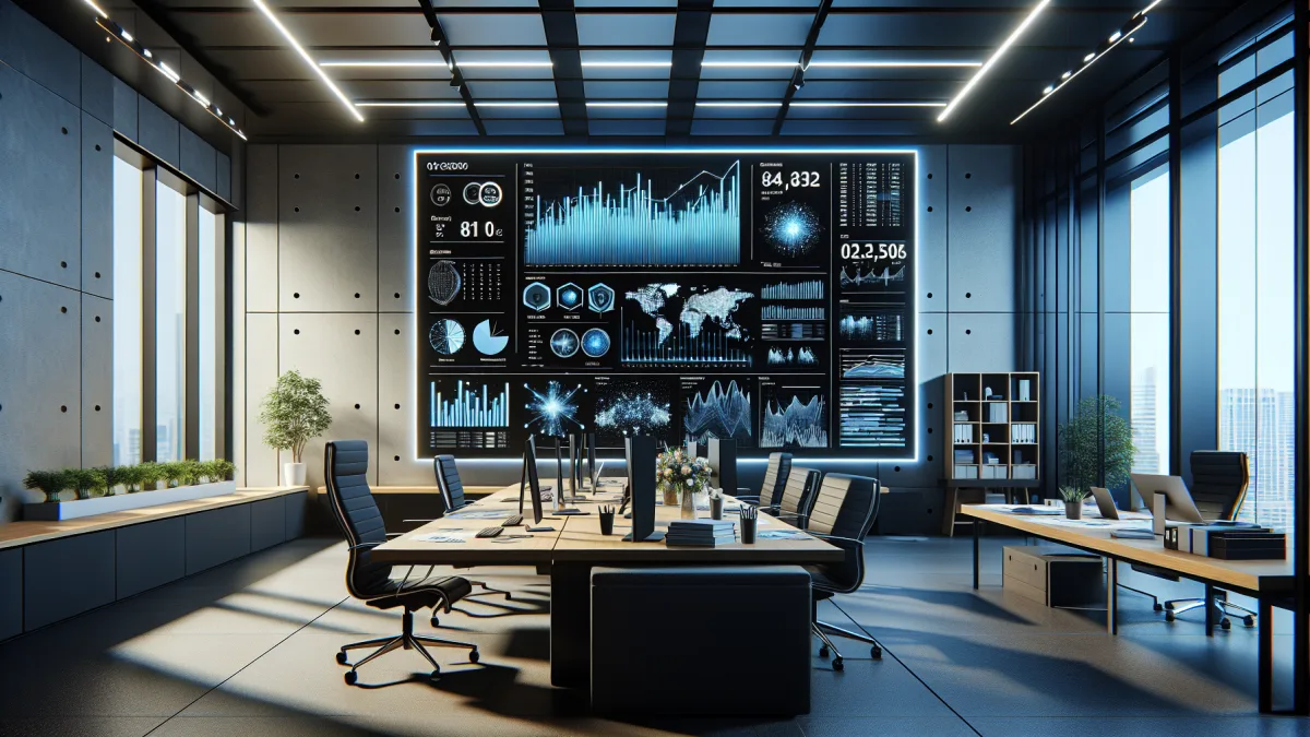 Imagem de um gráfico de contabilidade digital mostrando dados financeiros em tempo real, representando eficiência e segurança na gestão contábil.
